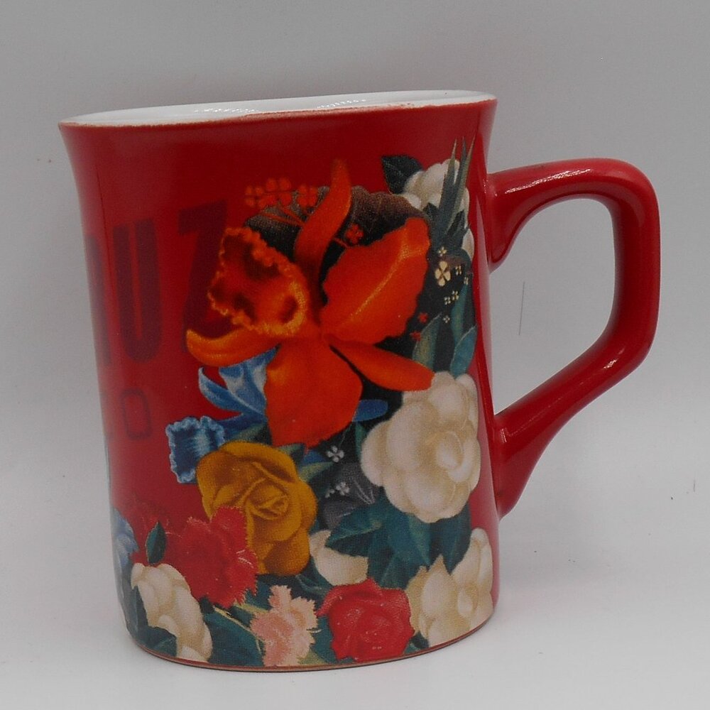 NESCAFE CLASICO VERACRUZ MEXICO MUG COFFEE CUP RED FLORAL VINTAGE